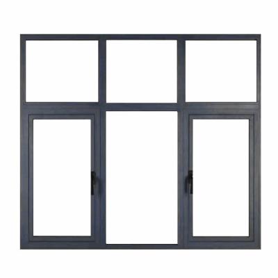 China Energy Saving Window One Piece Broken Bridge Swing Curtains Aluminum Casement Window for sale