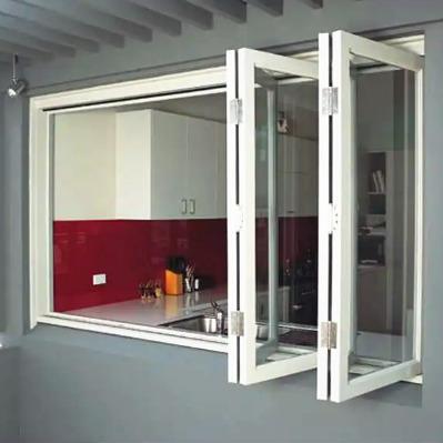 China Durable Aluminum Folding Screen Kitchen Sliding Glass Window Double Glazed Windows Folding Aluminum Glass Window for sale