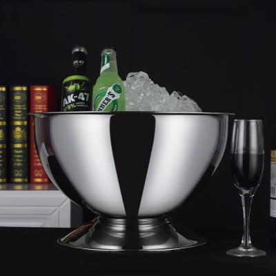 China Ice Viable Basin European Style Stainless Steel With Deer Ear Large Wine Basin Champagne Cooler Bucket for sale