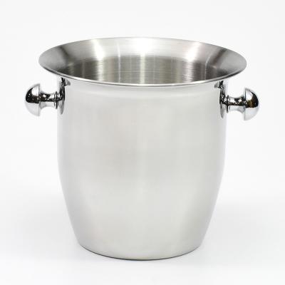 China 2022 Custom Stainless Steel Viable Ice Bucket With Handles Party Moet Chandon Ice Bucket Bar Wine And Beer Cooler Ice Bucket for sale