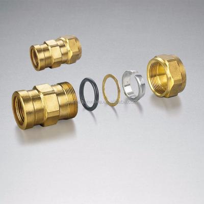 China BRASS High Pressure Thicken Female Thread Pipe Nipple Gas Water Heater Fitting Brass Connector for sale