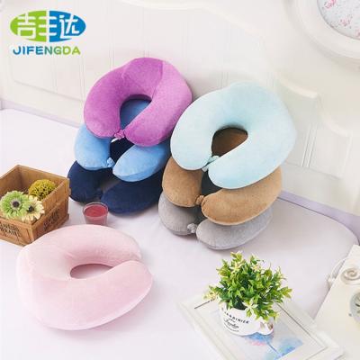 China New Custom Main Solid Color Easy Carry Musical Flocking PVC Anti Logo Fabric Pattern Air Pillow Airbag Travel OEM Pcs for sale