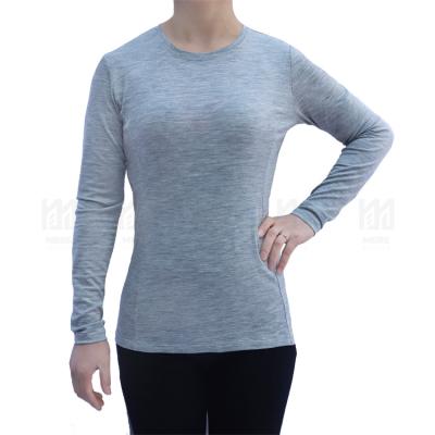 China Best Quality Custom Warm Sale Anti-Wrinkle Long Sleeve Baseball Crewneck Women Shirt Girls Sweater 100% Merino Wool for sale