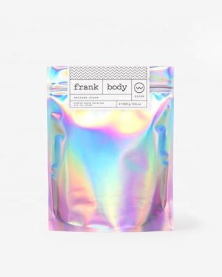 China 2020 Moisture Proof Body Scrub Holographic Plastic Ziplock Packaging Bag for sale