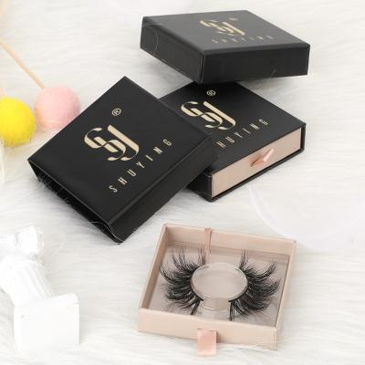 China Natural Long SY Shuying Lashes Custom Private Label 25mm Mink Eye Lash Full Strip False Eyelashes Making Square Eyelash Box for sale