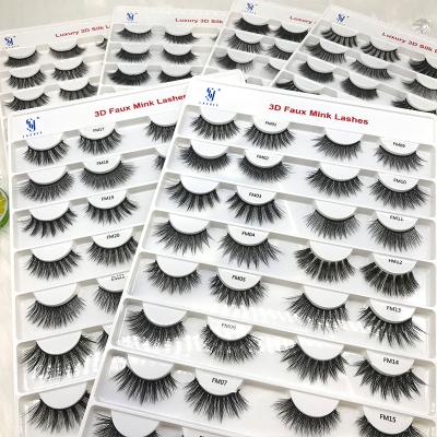 China Long SY natural shuying silk 3d whips eyelashes wholesale lash packing bag custom faux mink eyelashes for sale