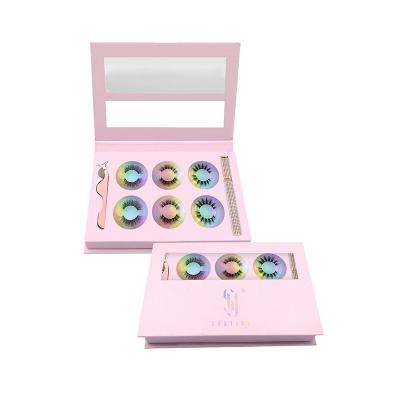 China Long Pink Luxury Private Label Wholesale Natural 100% Real Mink False Eyelash Gift Set Natural Box Fluffy for sale