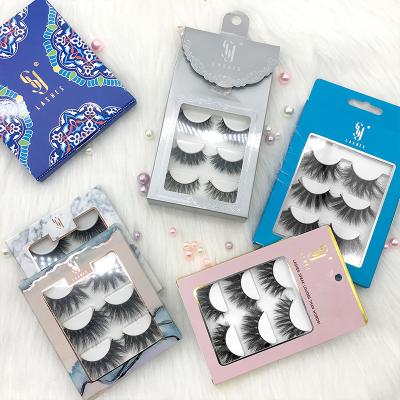 China Long 3d False Eyelashes New Natural False Mink 3 Pairs Thick Life Natural Makeup False Mink Lashes for sale