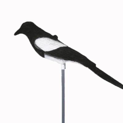 China Flocked Coated Hunting Decoy Flocked Bird Coated Decoy Plastic Magpie Decoy for sale