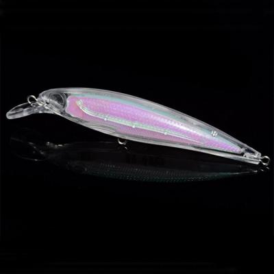 China ABS Plastic Fishing Minnow Lures No Painted White Body Plastic Hard Bait for sale