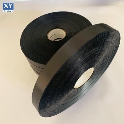 China Sustainable Factory Care Clothing Instruction Label Fabric Black Polyester Satin Ribbon for sale