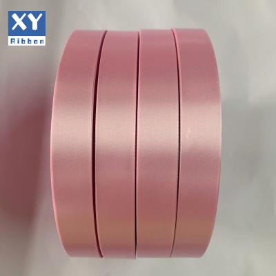 China Viable Deep Pink / Colored 100% Polyester Satin Ribbon for sale