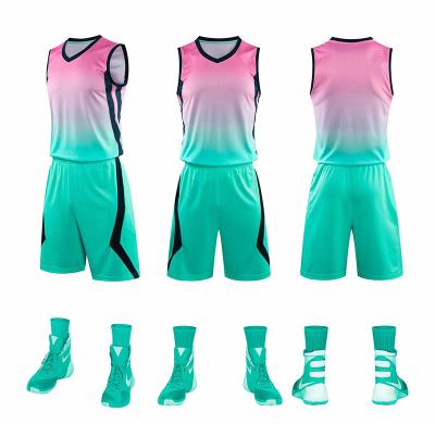 China Wholesale Breathable Cheap Price Basketball Tank Top And Shorts Uniform Set For Kid Adults Elite Training Presentation Suit for sale