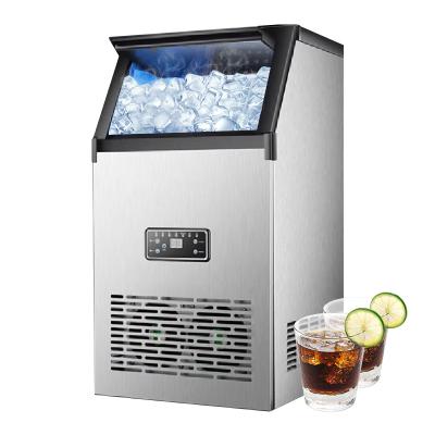 China Commercial Ice Maker Stainless Steel Ice Maker 60kg/24h Self-Clearing Commercial Ice Make Machine Make to Cube Ice for Bubble Tea/Coffee for sale