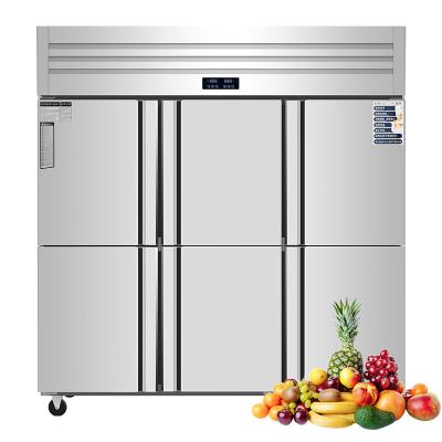 China Single-Temperature Full Freeze Commercial Refrigerator Reach-In Top Mount Insulated Freezer With 3 Sections And 6 Doors For Foodservice Industry for sale