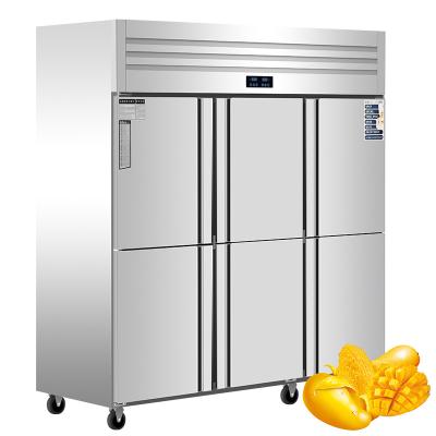 China NEW Single-Temperature Commercial 6-Door Refrigerator Freezer Combo For Restaurant Kitchen Restaurant Cooler Equipment for sale