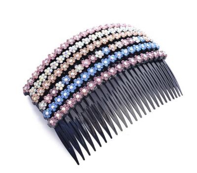 China Elegant Handmade Bridal Hair Combs Crystal Rhinestone Hair Comb Decorative Resin Rhinestone Hair Decoration for sale