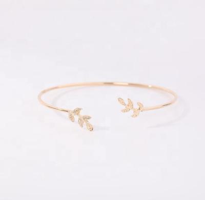 China China Chic Charming Women Accessories Silver Color Foil Leaves Alloy Ladies Bracelet Bangle Armband for sale