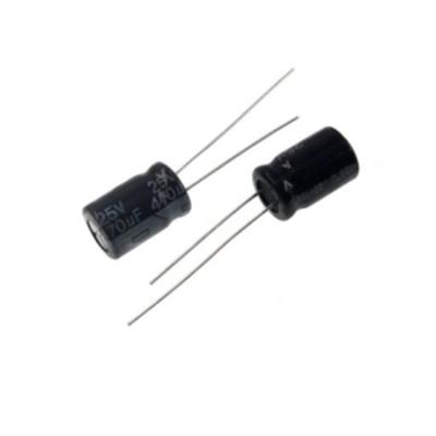 China Standard Directly Inserted Electrolytic Capacitor 470UF 25V Plug-in Bulk 25V470UF 8*12MM for sale