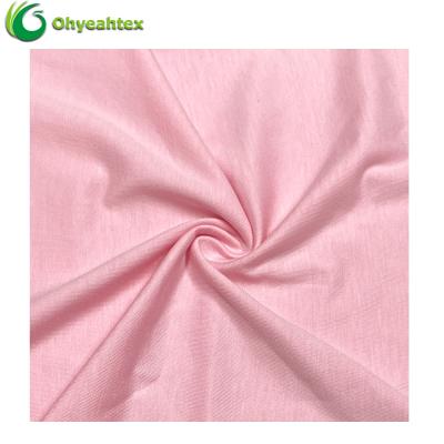 China Plain Dye Anti-UV Solid Color 150GSM Organic 95% Combed Cotton 5% Spandex Pajamas Fabric For Tops for sale