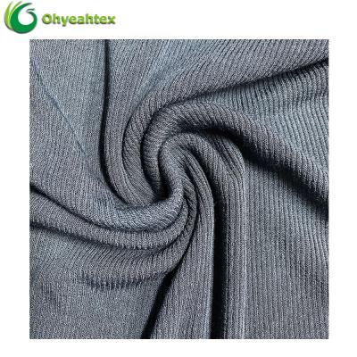 China Anti Pill Lightweight Knit Sweater Fabric 230Gsm Bamboo Spandex 2*1 Rib Fabric for sale