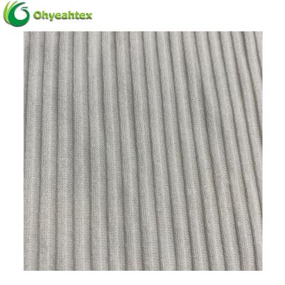 China Solid Anti Bacteria 240Gsm 95% 5% Pill 4x4 Rib Fabric Bamboo Spandex For Garment for sale