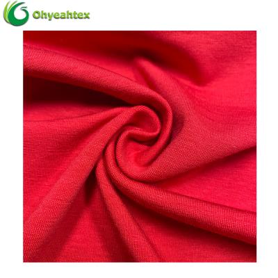 China Anti-Bacteria OEKO Certificate Organic Plain Dyed Knitted Tank Top Spandex Organic Mercerized Cotton Fabric For Baby Wearing for sale