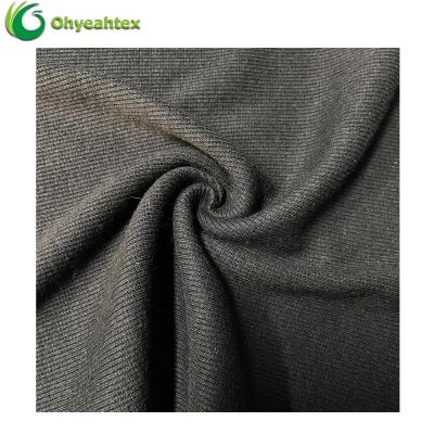 China Heavy Anti-bacteria Stretch Ribbed Organic Bamboo 2*2 Cotton Fabric For Hoodie Cuff for sale