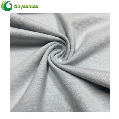 China Viable Competitive Price Good Quality Eco Vero Plain Dyed Knitted Jersey Elastene Organic Cotton Hemp Fabric For Garments for sale