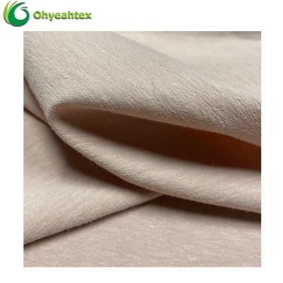 China China Sustainable Supplier High Quality Recycled Extra Wide Plain Dyed Knitted Jersey Organic Cotton Hemp Elastene Fabric For Clothes for sale