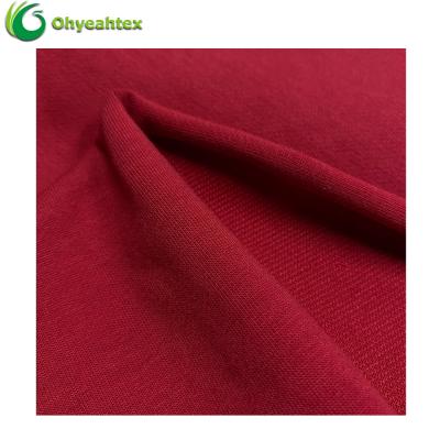 China Wholesale OEKO 100 Certificate Anti-Static High Quality Solid Knitted French Terry Recycled Polyester Organic Cotton Fabric For Clothes for sale