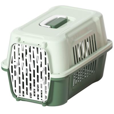 China Outdoor Dog Air Transport Box with Durable Plastic Construction Button Closure for sale