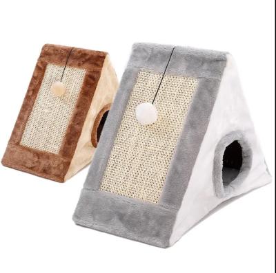 China Cat Scratcher Tree Cat House Interactive Toys with Fun Play Function Sisal Plush Material for sale