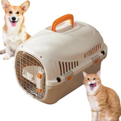 China Portable Outing Pet Suitcase 5-10kgTransport Cage Cat Air Box Pet Cage Dog Pet Carrier Box for sale