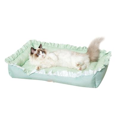 China Soft Anti-Slip Bottom Quadrate Pet Cat Bed for Cats or Small Dogs Washable ODM Designs for sale