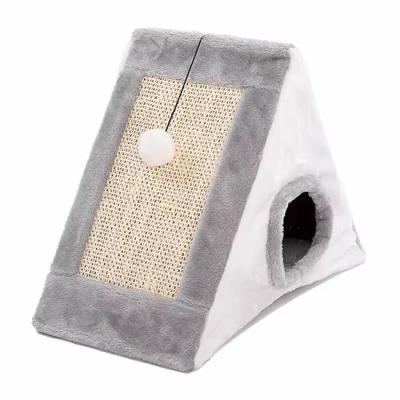 China Cat Furniture Pet House Plush Triangle Shape Cat Beds Cat Nest Warm Soft Foldable Dog for sale