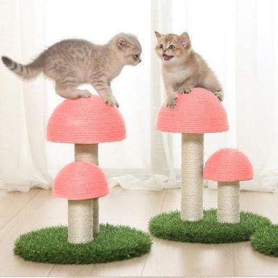 China Cat Scratching Sleeping Playing Mushroom Pink Custom Sisal Climbing Tree for Fun Play for sale