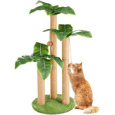 China 35 inches Tall Leafy Decoration Cat Tree for Indoor Cats Toys Type Cat Tree Toy Wood for sale