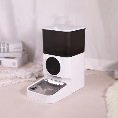 China White ABS Material 4L Cat Food Dispenser with Lock Lid and Timed Pet Feeder Control for sale