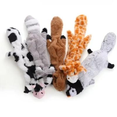 China Double Layer Reinforced Fabric Durable Cute No Stuffing Chewtle Plush Squeaky Dog Toys for sale