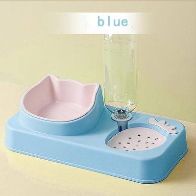 China Colorful Anti Tipped Dog Cat Feeder Food Bowl Automatic Pet Food Water Dispenser for sale