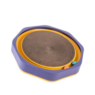 China Cat Scratcher Cardboard Oval Corrugated Scratch Lounge Bed for Durable Cat Scratching for sale