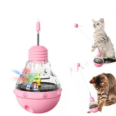 China Stimulate Cat Interest Purple Interactive Movement Pet Toy with Gravity Feed Leaky Food for sale