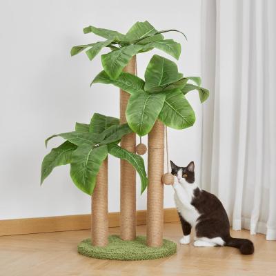 China Indoor Cats Sustainable Green Cat Tree Tower with Cat Scratching Sleeping Playing Condo for sale