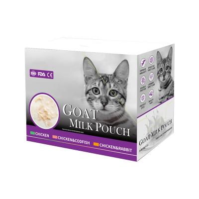 China Cat Snacks Chicken Rabbit Codfish Dog Treats Goat Milk Powder Pouch Cat Wet Food Feeder for sale