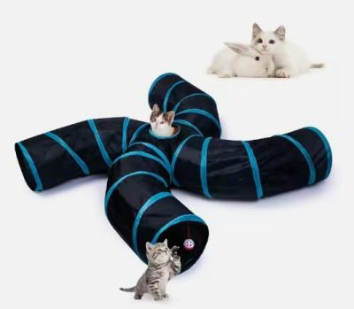 China Customization Service Provided 4 Way Cat Tunnel Bed Pop-up Collapsible Pet Tube Toy for sale