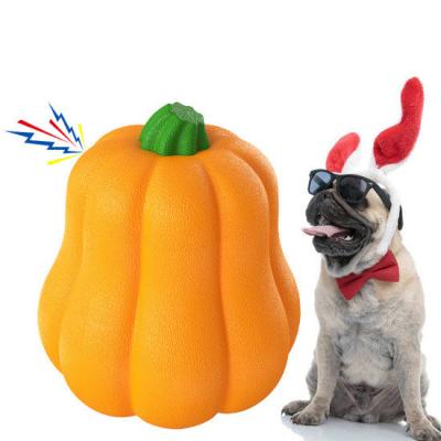 China Large Pumpkin Dog Toy Ball Durable TPR Chewing Ball for Training and Teeth Cleaning for sale