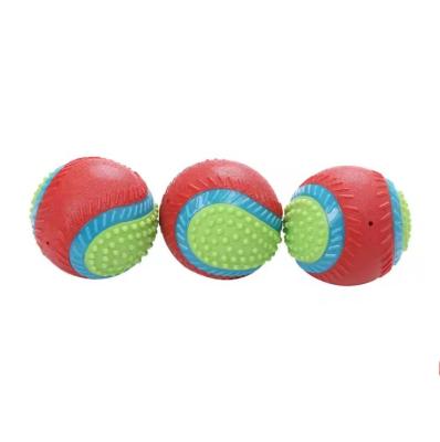 China Medium Dog Bouncy Fetch Play Ball Sustainable Squeaky Toy with Soft Latex Rubber for sale