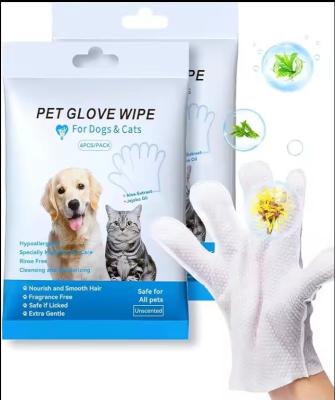 China Customized Logo Acceptable Non-Woven Pet Grooming Gloves for Dogs and Cats 6 pcs/1 bag for sale