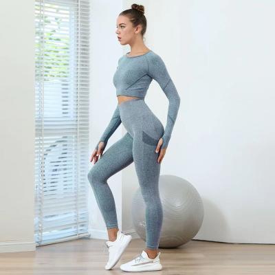 China Pure Women Exercise Suit Antibacterial Desire Suit Women Fitness Equipment Exercise Suit Spring And Autumn Style Quick-drying Super Elastic Yoga for sale